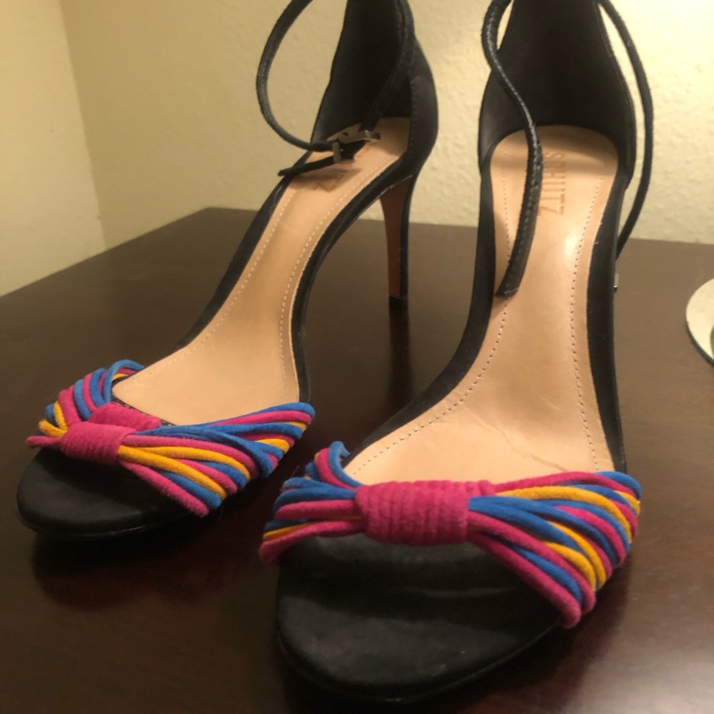 Schutz, suede heel